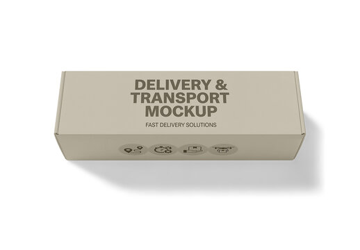 Rectangular Mailing Box Top Mockup