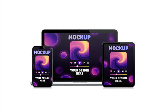 Responsive Digital Devices Screen Mockup