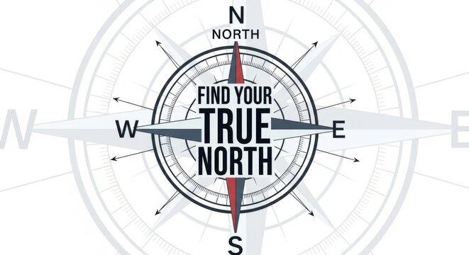 Compass Rose with 'Find Your True North' Text