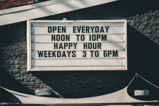 Open everyday noon to 10pm with happy hour weekdays 3 to 6pm