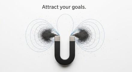 Horseshoe Magnet Attracting Iron Powder