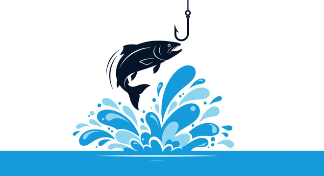 Fish jumping out of water caught.