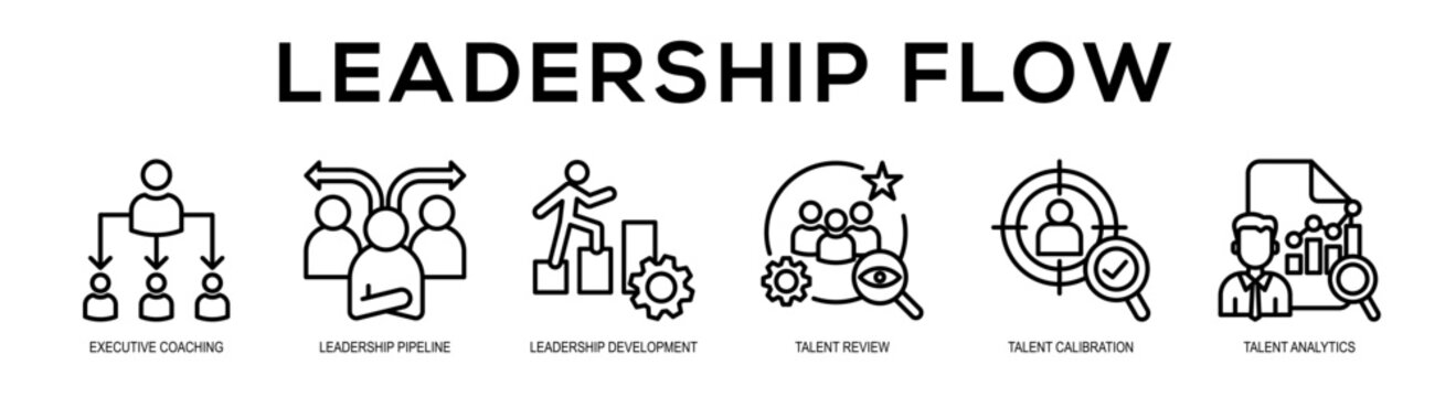 Leadership Flow web banner illustration concept