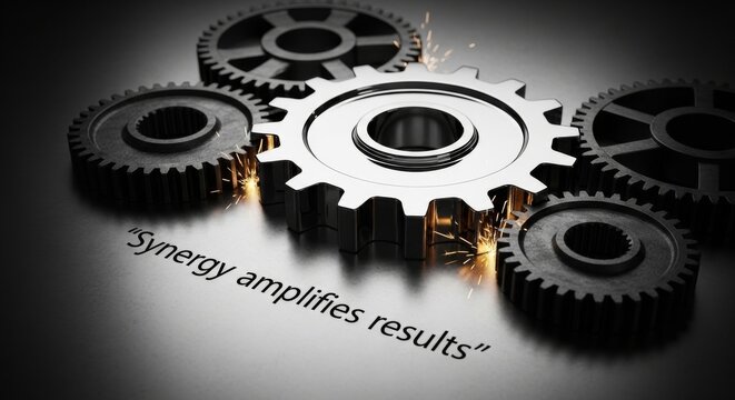 Interlocking gears amplifying energy and results