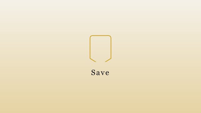 Minimalist design of a yellow save icon on a beige background, with a simple line art style and a clean aesthetic.