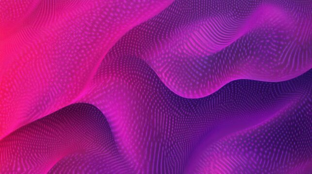 flowing neon pink and purple wavy mesh with dotted particle texture conveying dynamic, dreamy futuristic motion
