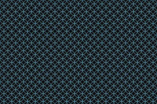 Cyan seamless shippo pattern background on black