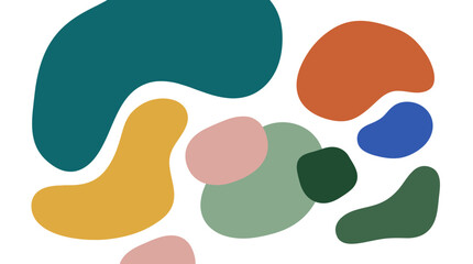 Fototapeta premium Colorful Abstract Organic Shapes Form a Playful Fluid Composition for Graphic Design Inspiration.