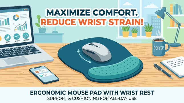 Ergonomic Mouse Pad with Wrist Rest Advertisement