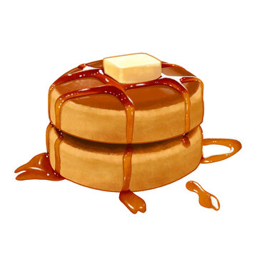 Cute sweet cheese pancake illustration