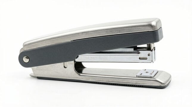 Closed stapler side view isolated on white background