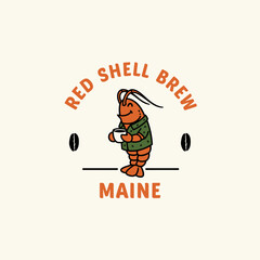 Fototapeta premium Cartoon Turtle Holding Coffee Cup.