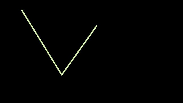 A yellow v shape on a black background