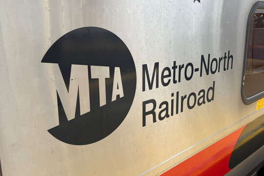 A Metro-North Railroad train comes to a stop at Stamford train station in Norwalk, Connecticut on January 9, 2026.