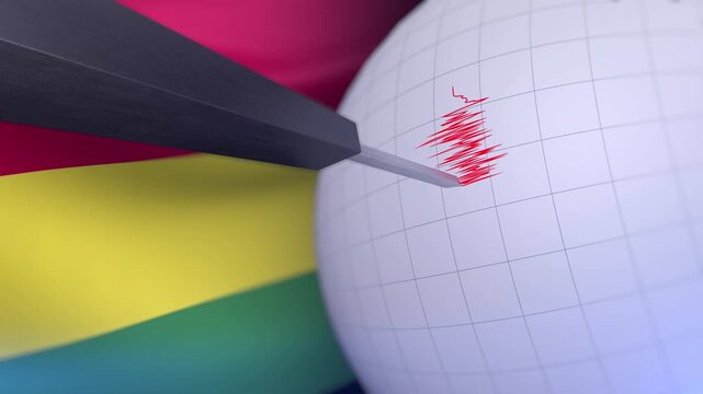 Bolivia Flag with Earthquake Warning Background Animation