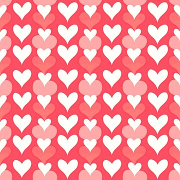 Seamless pink and red hearts pattern for romantic Valentine love design wallpaper