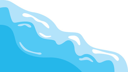 Obraz premium Abstract Blue Water Waves Illustration. Water Corner Decoration for Water Day, Songkran Festival, Summer Vibes. Vector isolated