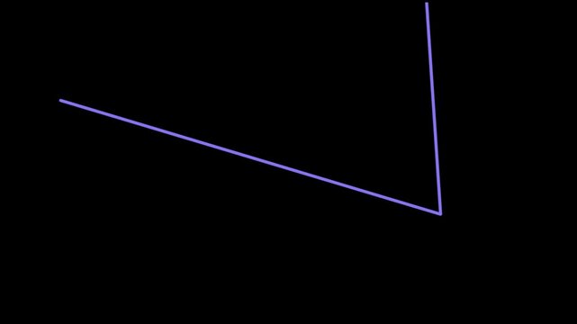 A purple line forms an angle on a black background