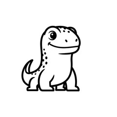 Obraz premium Smiling cartoon dinosaur illustration.