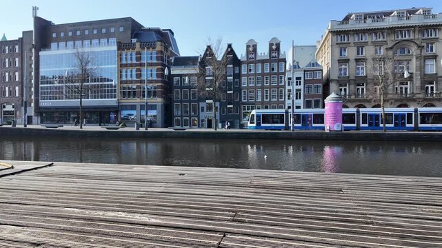 A view across the Rokin canal in the city of Amsterdam.