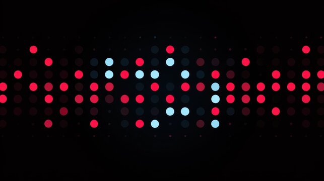 Abstract red and blue dots pattern on black background for design elements