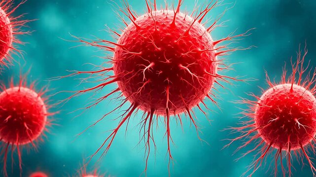 Red cells with spiky projections