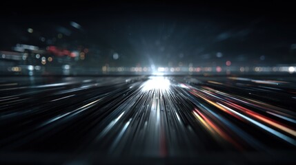 Fototapeta premium Abstract light trails dynamic motion blur effect on black background