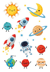 Fototapeta premium Cartoon Sea Creatures Professions.