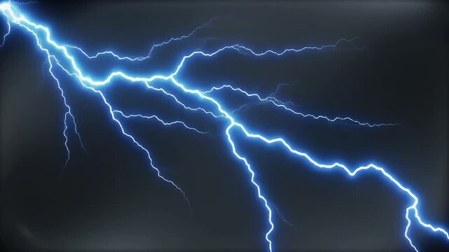 Electricity Lightning Strikes Dark Sky.