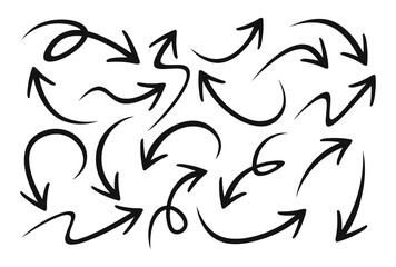 Obraz premium Set of Hand drawn vector arrows doodle