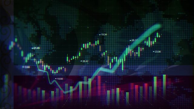 Chechen Republic Flag Waving Stock Market Concepts