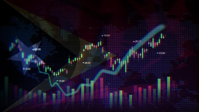 East Timor Flag Waving Stock Market Concepts