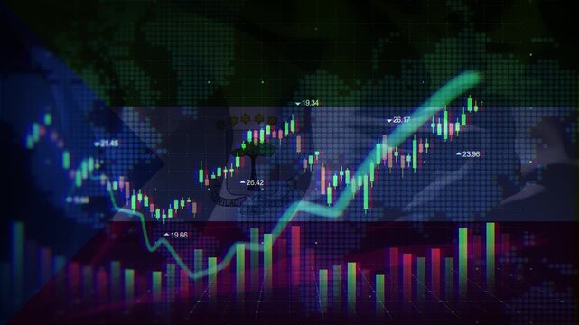 Equatorial Guinea Flag Waving Stock Market Concepts