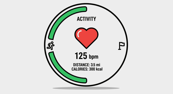 Heart rate monitor display screen.