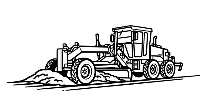 Heavy duty road grader machine.