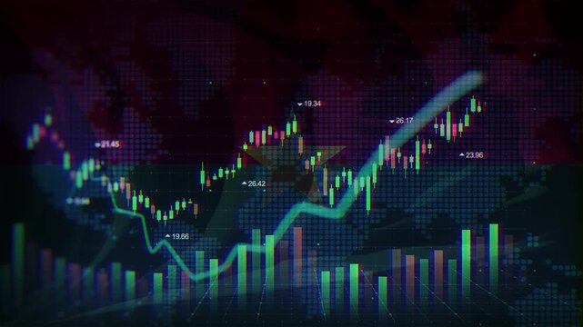 Burkina Faso Flag Waving Stock Market Concepts
