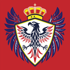 Fototapeta premium WebMajestic Winged Shield Heraldry Logo