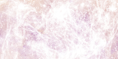 Ethereal nebula background with glowing white stars and soft pastel purple clouds © Aquarium