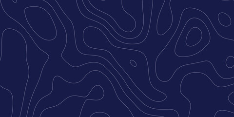 Obraz premium Topographic map contour lines pattern on dark blue background