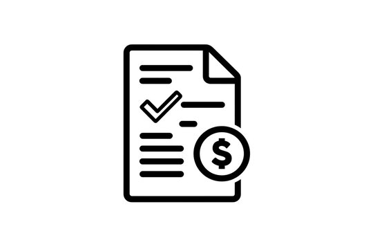 Invoice, payment, document icon, finance symbol, business template