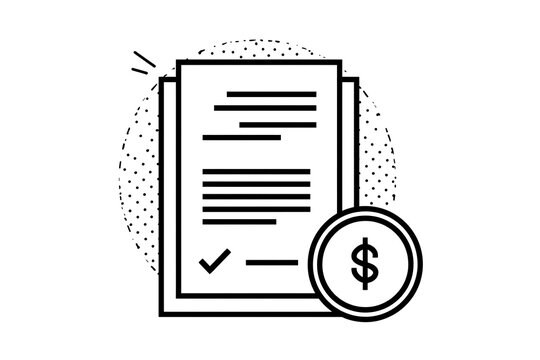Financial document, invoice, payment icon, business agreement, money concept