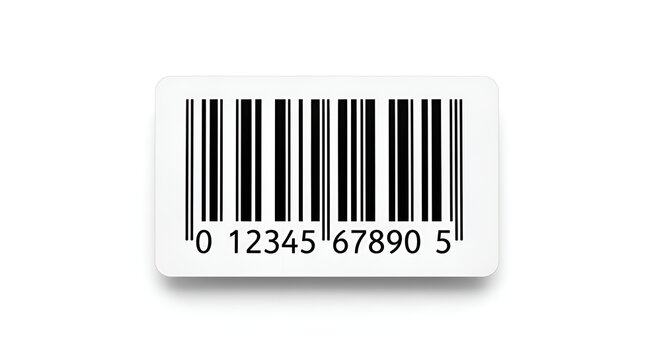 Barcode scanner code on white background, product identification number