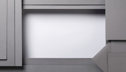 Obraz premium Minimal offset layered frames with depth and soft shadows