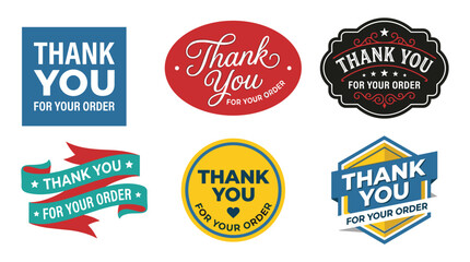 Obraz premium A collection of brightly colored thank you stickers and labels in various shapes and designs expressing gratitude high quality professional detailed modern elegant