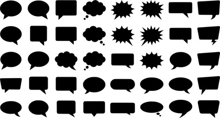 Fototapeta premium Set of comic speech bubbles. Cartoon vector illustration 