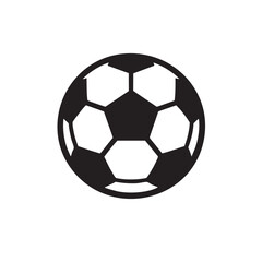Naklejka premium Classic soccer football ball silhouette icon for sports graphic design.