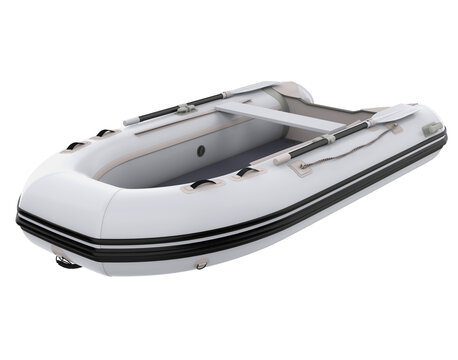 Inflatable Motor Boat Isolated