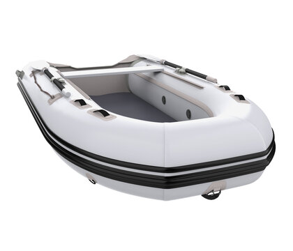 Inflatable Motor Boat Isolated
