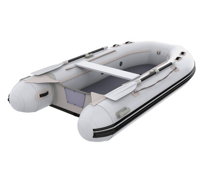 Inflatable Motor Boat Isolated