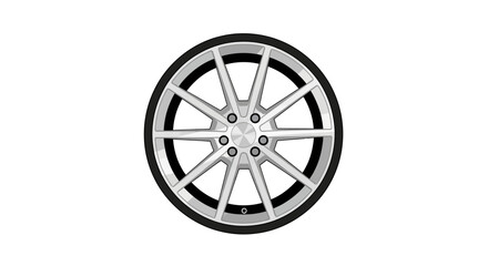 Obraz premium car wheel isolated on white